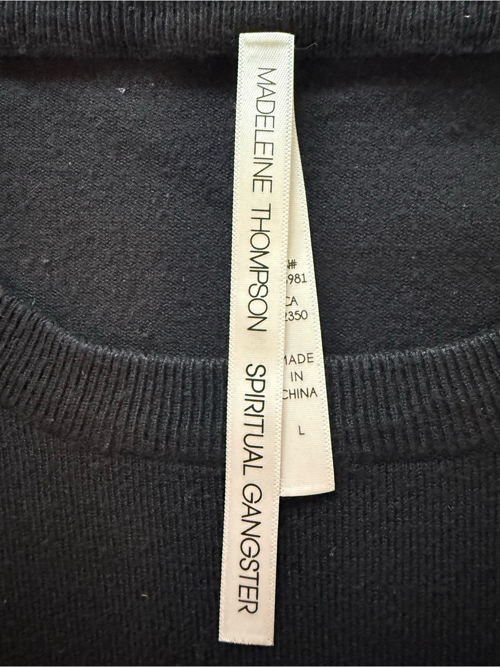 Spiritual Gangster x Madeleine Thompson Rainbow Stripe Knit Black Lightweight  L - Picture 5 of 8